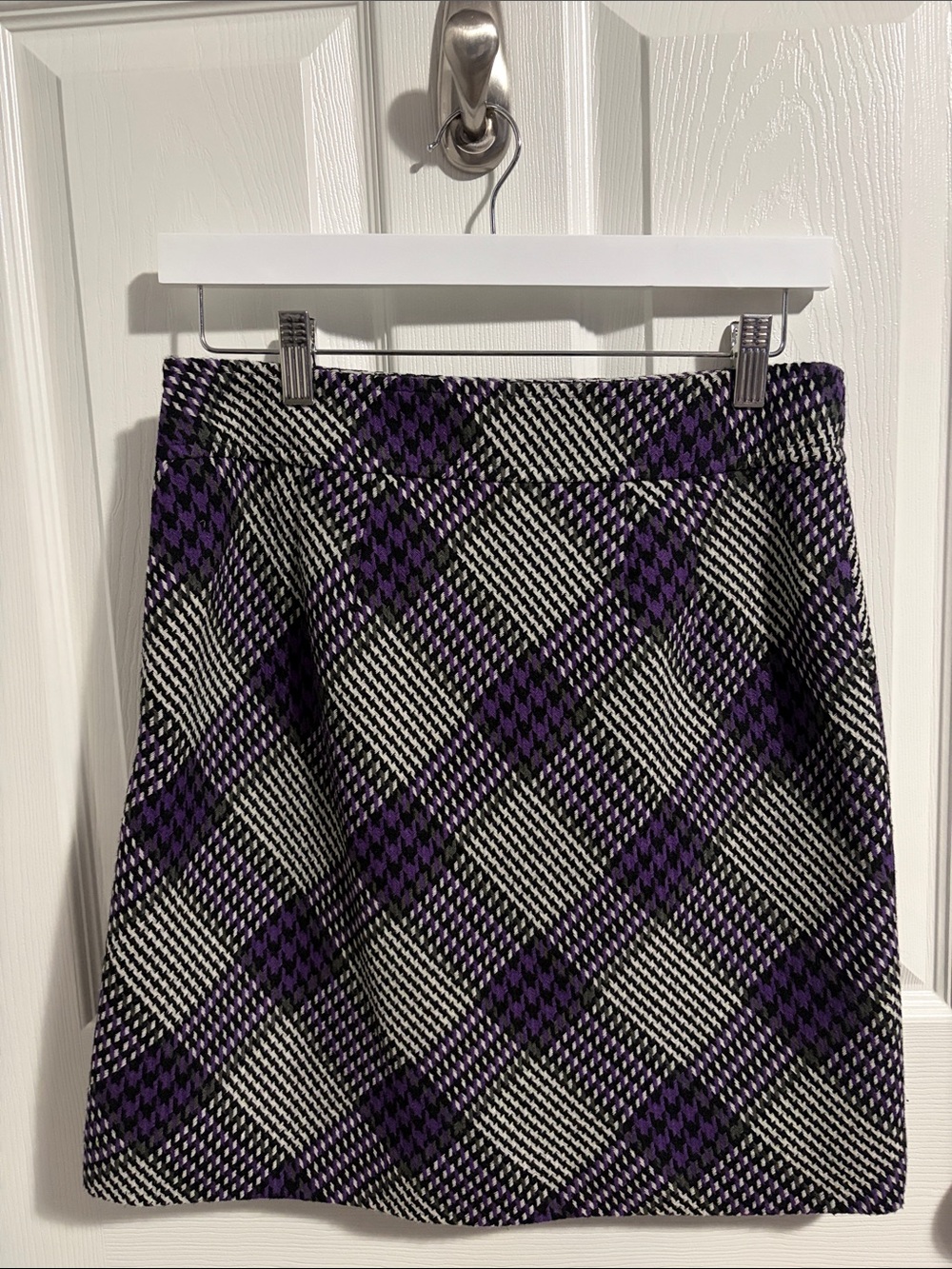 Loft purple plaid skirt